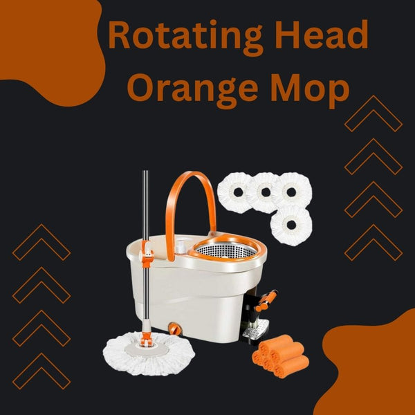 Rotating Head Orange Mop - Effortless Cleaning with 360-Degree Rotation"